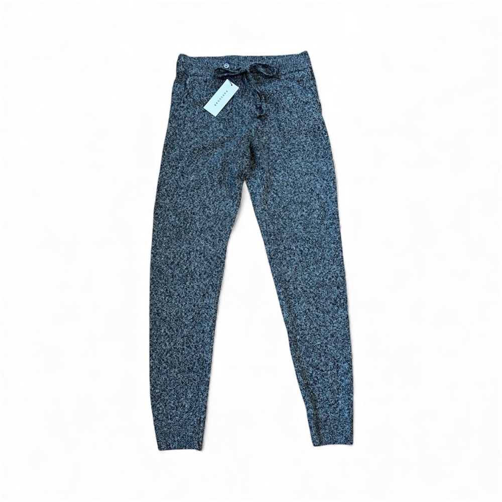 NWT POPSUGAR Black Gray Knit Fabric Sweater Joggers Sweatpants XS Comfy Lounge